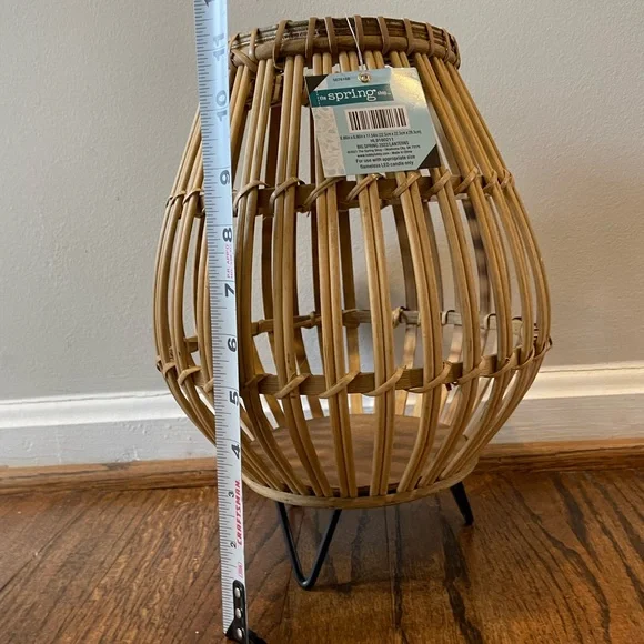 Natural Lantern On Stand set of 2 (FINAL PRICE $80 for both) (24